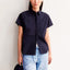 Kurzarm-Bluse aus Bio-Baumwoll-Popeline im Relaxed Fit für Damen