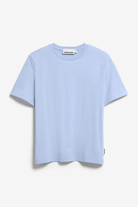 Lualaa T-Shirt ARMEDANGELS, Frontansicht Regular Fit in Hellblau, einfarbig und zeitlos, sauber verarbeitete Säume