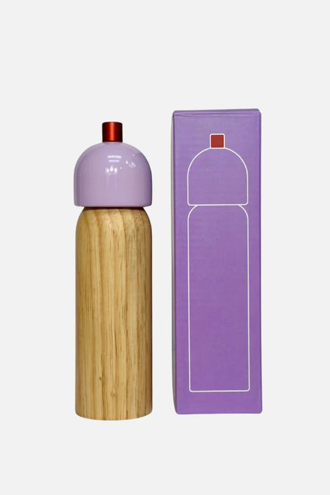MÆGEN Salz- und Pfeffermühle Flieder & Rot, mittelgroße Version, 19 cm, Kautschukholz