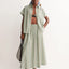 Stripe A-Line Midi Skirt von ARMEDANGELS in Foam-Light Oatmilk-Dried Palm, Salbei und Braun gestreift, A-Linie, knöchellang
