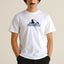 T-Shirt Stockholm Monday Crash White Dedicated, Frontansicht Regular Fit, cleaner weißer Hintergrund mit ausdrucksstarker Brust-Grafik