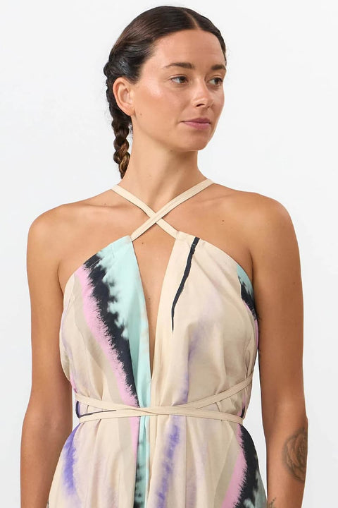 MP Dress Long Modal Print Ones von Suite13Lab, Maxikleid mit Print, One Size, lange Bindebänder