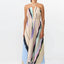 Styling-Ansicht MP Dress Long Suite13Lab, verschiedene Trageoptionen, gemischter Print
