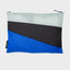 The New Pouch Multi Wena Large Susan Bijl, Rückseite, diagonale Farbflächen in Hellgrau, Anthrazit und Kobaltblau