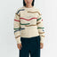 Multicolor Wollpullover mit Macramé-Strickstruktur von Thinking Mu