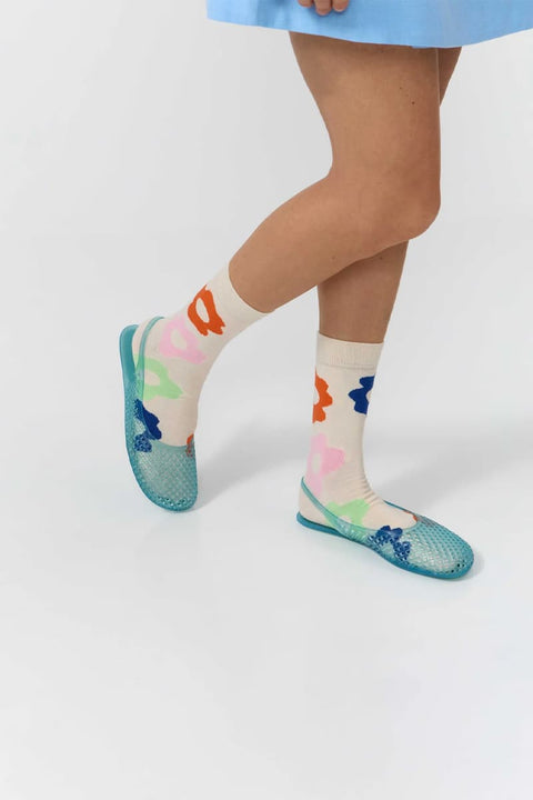 Musa Socks Mix Suite13Lab – Detailansicht Druckmuster auf cremefarbenem Untergrund