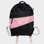 Faltbarer nachhaltiger Rucksack aus recyceltem Nylon in Schwarz und Pink