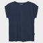 Women’s T-Shirt Made from Soft Organic Cotton in Navy with Side Slits