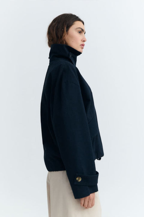 Bio-Baumwolljacke mit Knopfverschluss und Seitentaschen