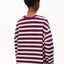 Rückansicht des Oversized Frankaa Bold Sweatshirts in Velvet Red und Soft Blue