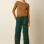 Taillierte Damenhose mit geradem Bein in Grau-Karo