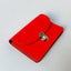 Papoutsi Borsa Small Geldbörse geschlossen – 8 x 12 cm, Neonrot Leder