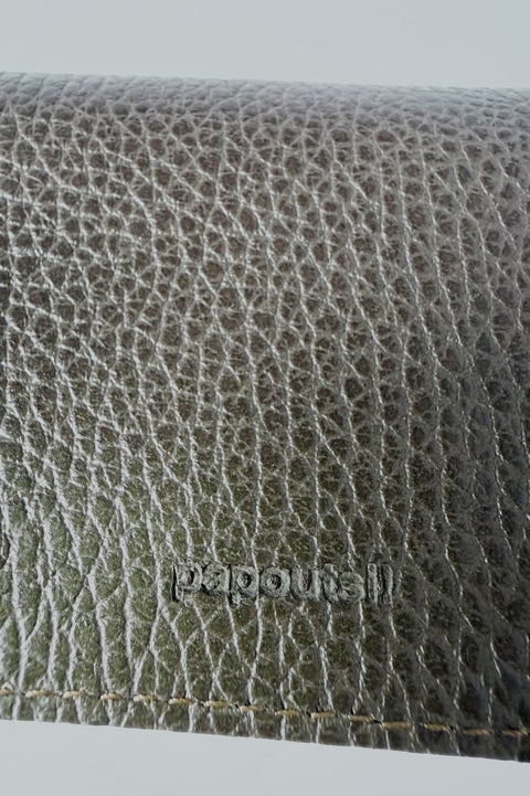 Damen Portemonnaie BORSA small in Taupe – handgemachte Leder Geldbörse mit Kartenfächern und Vintage-Look