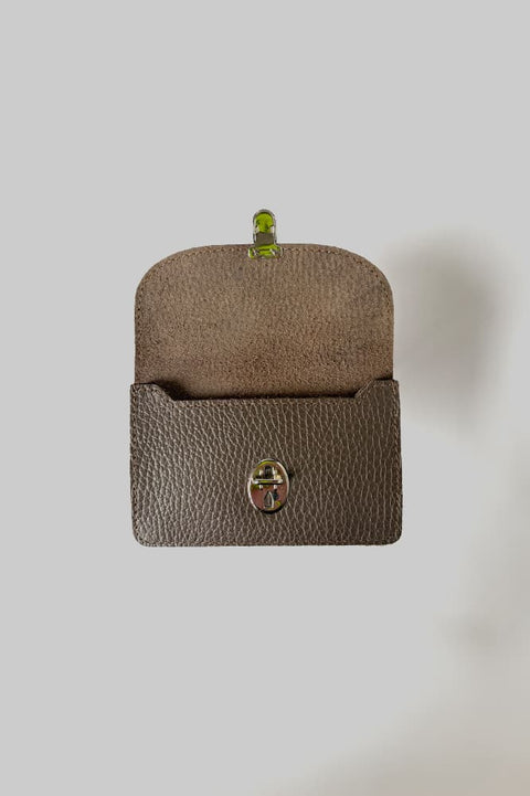 Papoutsi BORSA small Portemonnaie in Taupe aus Rindleder mit Ziehharmonika-Fächern, handgefertigt in Berlin