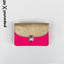 Papoutsi X HIT-IN.TV Portemonnaie Small COL.14, Rindsleder in Gold Neonpink Lila und Metallic-Blau, 8 x 12 cm, limitierte Sonderedition