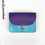 Papoutsi X HIT-IN.TV Portemonnaie Medium COL.15, Rindsleder in Metallic-Hellblau Neongelb Lila Metallic-Gold und Natur, 10 x 13,5 cm