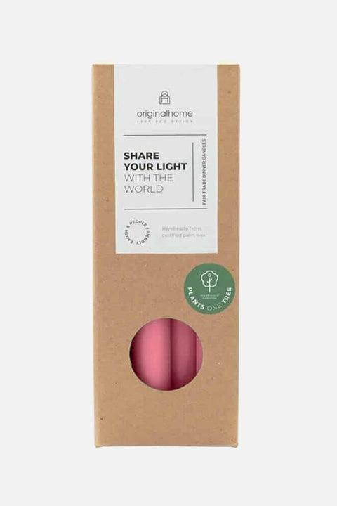 Dinner Kerzen Pink originalhome, 10er Packung in Pink, Fairtrade-Projekt Java, Baum pflanzen bei jedem Kauf