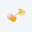 Double Color Ball LULU Copenhagen – Detailansicht zweifarbige Emaille-Kugel in Hellrosa und Hellorange auf vergoldetem Messing, E-Coating