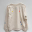 POM Sweater, Cremeweiß, bunte Dreiecke, Unikat