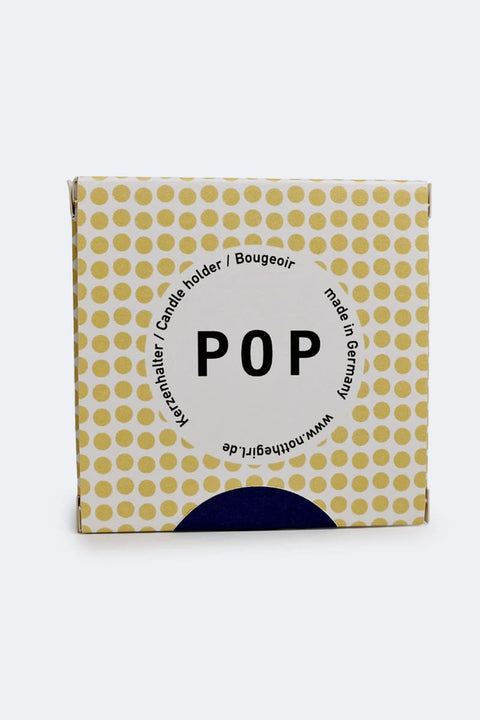 Kerzenhalter POP Deep Blue – Detailaufnahme Oberfläche, farbig gepulverter Stahl, Made in Germany
