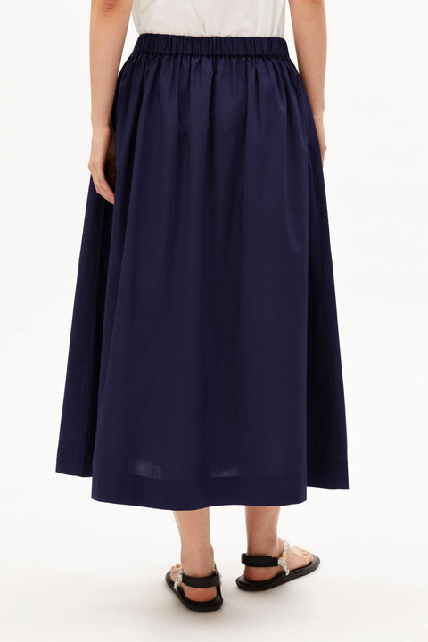 Poplin A-Line Midi Skirt ARMEDANGELS, seitliche Eingrifftaschen, GOTS-zertifizierte Bio-Baumwolle