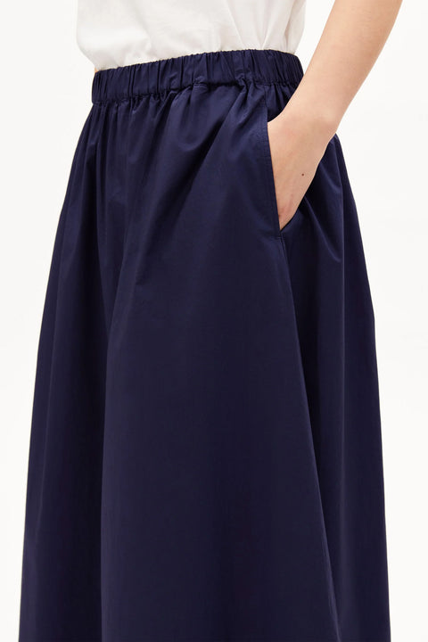 Poplin A-Line Midi Skirt ARMEDANGELS, seitliche Eingrifftaschen, GOTS-zertifizierte Bio-Baumwolle