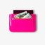 Puc Easy Wallet Fluors in Neonpink aus Rindsleder