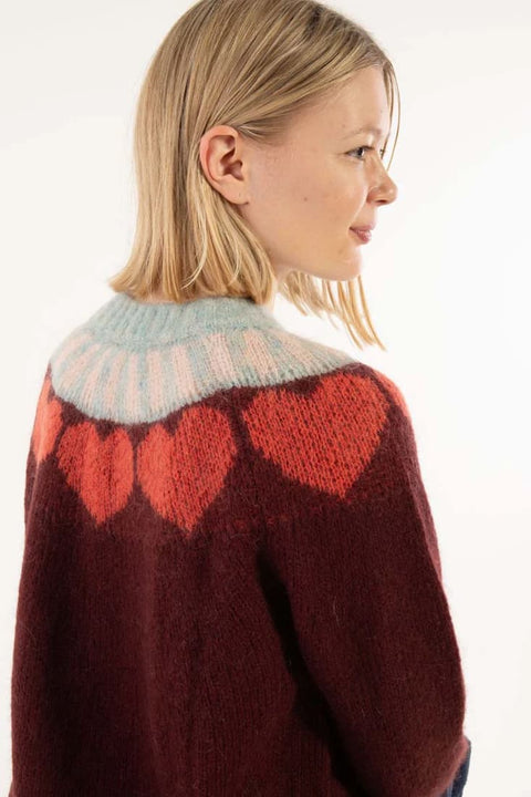 Bunter Wollpullover Danefae mit Jacquard-Muster