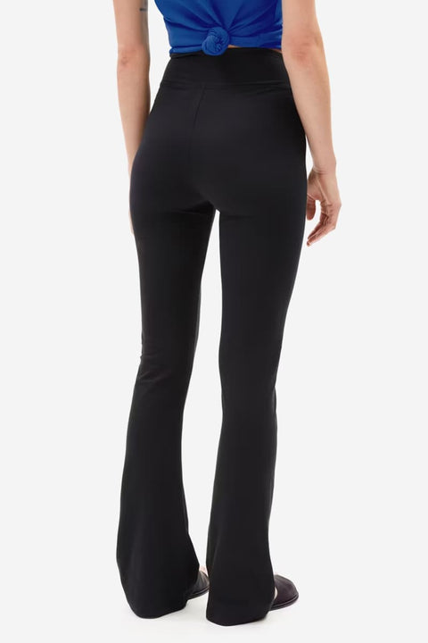 Nachhaltige schwarze Slim Fit Leggings mit ausgestelltem Bein