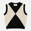 Relvas Vest Argyle schwarz-cremeweiß von SUITE13LAB, Frontalansicht