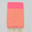Fouta Nid d'Abeille Rose Fluo Lurex Fouta du Sud, als Strandtuch in der Sonne, Neonpink funkelt durch goldenen Lurex