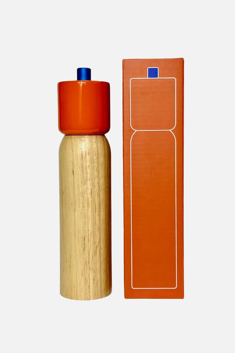 Salz- und Pfeffermühle Orange & Blau, große Version, 21,5 cm, Kautschukholz