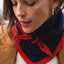 Colette Schal Zweifarbig Marineblau/Rot von SO FAMILY, weicher Kaschmir-Wolle-Schal in Marineblau und Rot, Made in Italy