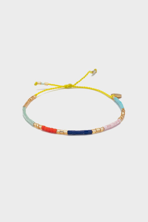 Buntes Armband Sweet String – Lemon Tonic mit Perlenmix