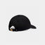 Soft Cap Slussen Turista Black von Dedicated, schwarze 6-Panel-Cap aus Bio-Baumwolle, Turista-Motiv vorne, verstellbarer Metallriemen