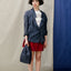 The New Shopping Bag Mono Water Small Susan Bijl Dunkelblau – Detailansicht Bluesign® Ripstop-Nylon, faltbar, PFAS-frei