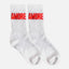 Socken AMORE von NAVUCKO in Weiß mit rotem AMORE-Motiv, 80% Bio-Baumwolle, ca. 16 cm Schaftlänge