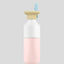 Dopper Steel 350 ml Soft Pink x Flip Straw, Edelstahl-Trinkflasche in Hellrosa mit aufklappbarem Flip Straw Deckel