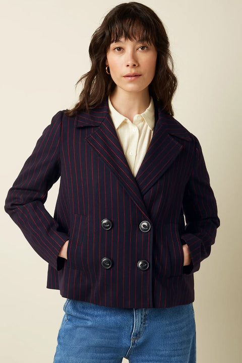 King Louie Pattie Coat mit Reverskragen und Stretch