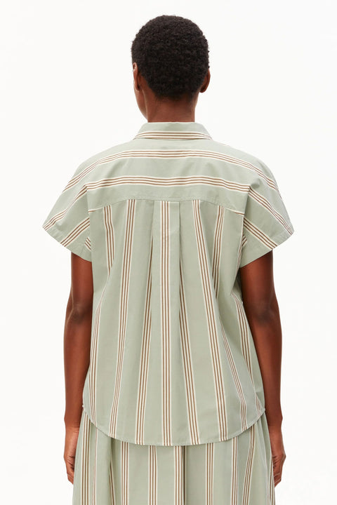 Bluse für Damen mit Hemdkragen und Knopfleiste gestreift