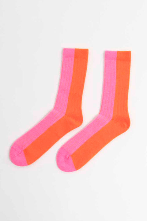 Suite13Lab Bicolor Socks, Pink-Orange, Merinowolle