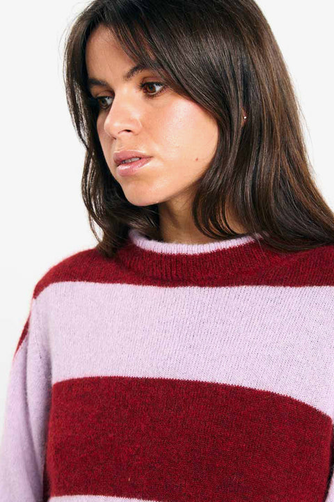 Detailansicht Streifenmuster und Strickstruktur, Babol Jumper