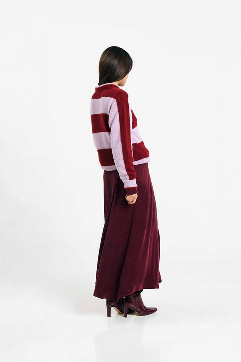 Babol Jumper, Materialdetail Alpaka-Merino-Strick in Streifenoptik