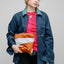 Large Lightweight Pouch Bag Cinnamon Light Blue Water-Resistant