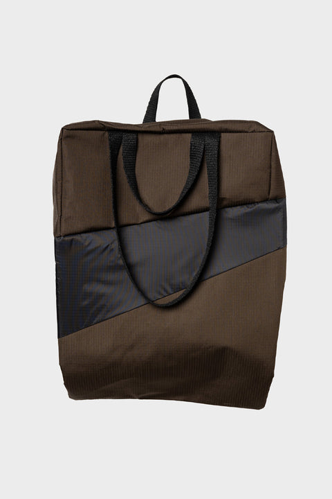 Tote Bag aus recyceltem Polyester, braun und schwarz