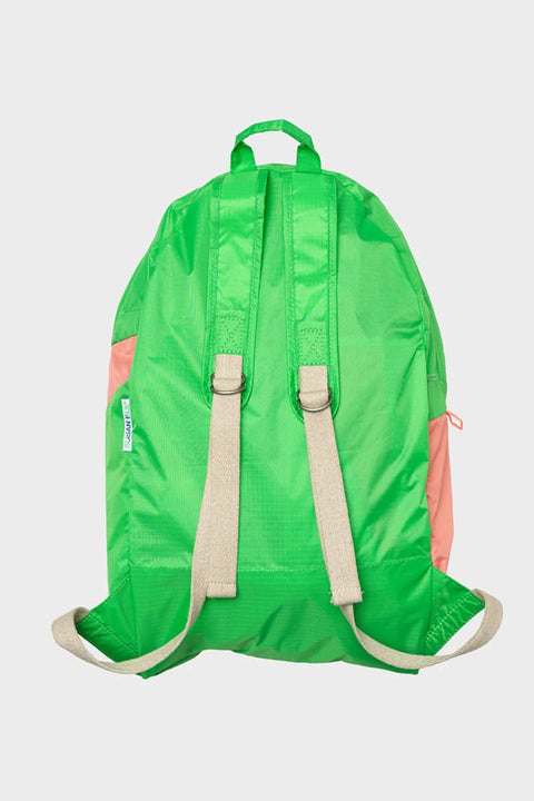 Faltbarer Rucksack von Susan Bijl in Neongrün und Lachs