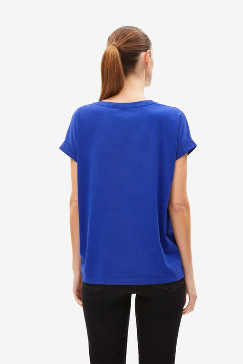 Nachhaltiges Bio-Baumwollshirt für Damen in Dynamo Blue