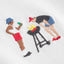 Detailansicht der Grill-Bruststickerei des T-Shirts Stockholm BBQ