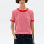 T-Shirt mit roten Streifen aus Bio-Baumwolle von Thinking Mu