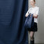 The New Shopping Bag Mono Water Medium Susan Bijl Dunkelblau – Detailansicht Bluesign® Ripstop-Nylon, faltbar, PFAS-frei